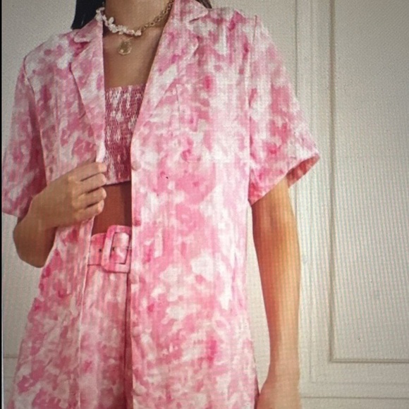 FAITHFULL THE BRAND Charlita Shirt Dress in Roos Pink Tie Dye - Picture 1 of 10